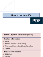 How To Write A CV