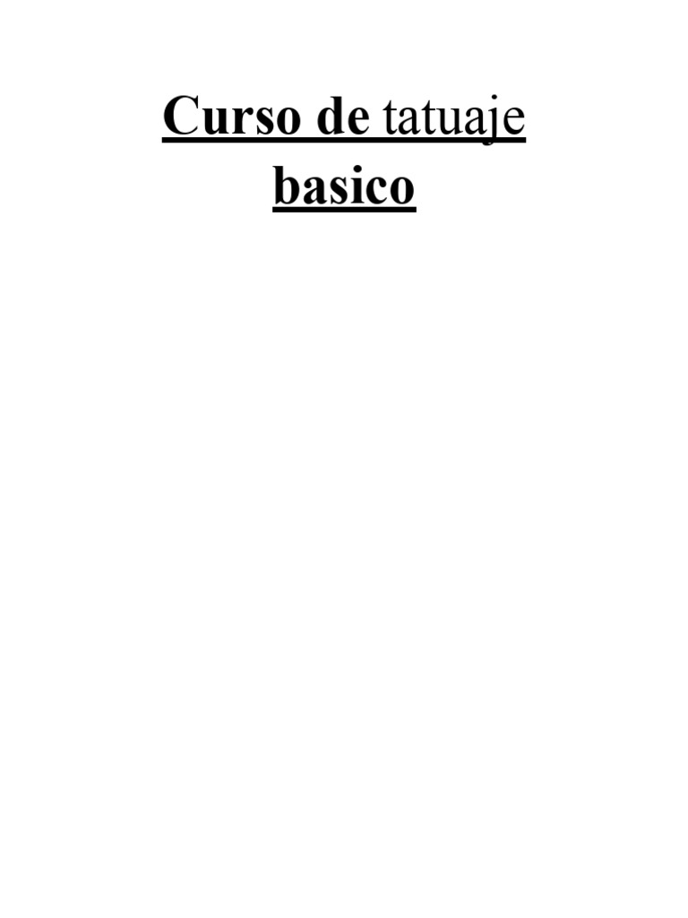 Curso Básico de Tatuaje: Historia y Técnicas | PDF | Tatuaje ...