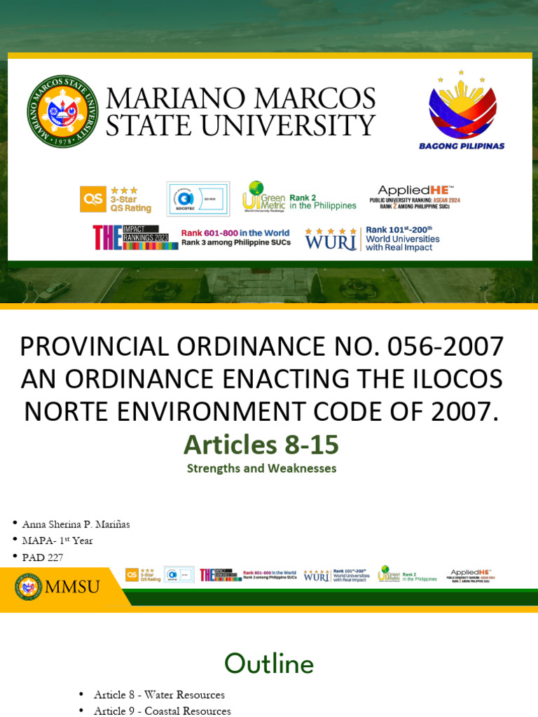 Ilocos Norte Environment Code Overview | PDF | Sustainability ...