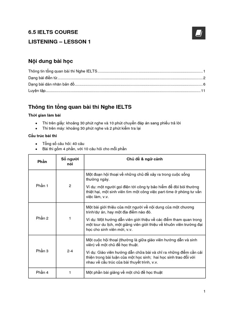 Listening Lesson 1 | PDF