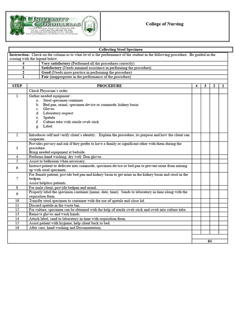 Stool Specimen | PDF | Hand Washing | Medical Specialties