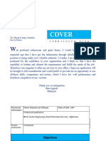 Cover Letter: Objectives