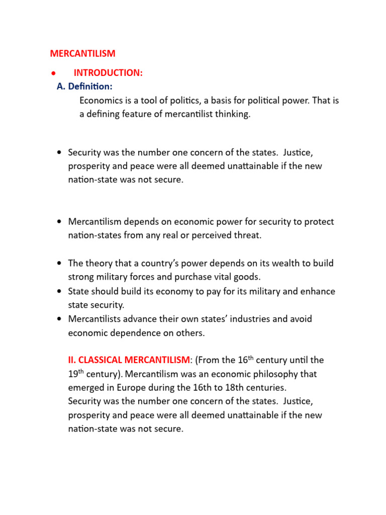 Understanding Mercantilism and Its Impact | PDF | Mercantilism | Free Trade