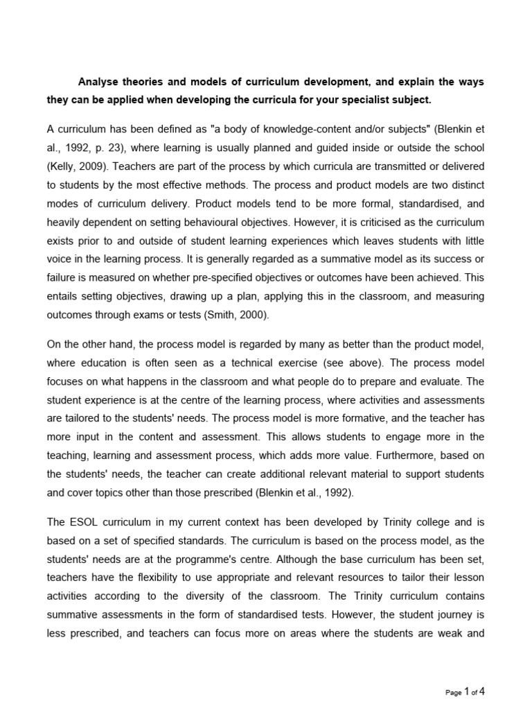 Curriculum Development Theories Explained | PDF | Curriculum ...