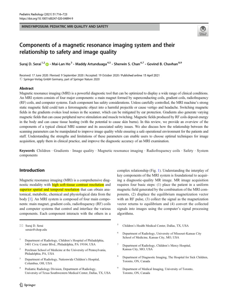 Components Of Mri Pdf Magnetic Resonance Imaging Medical Imaging