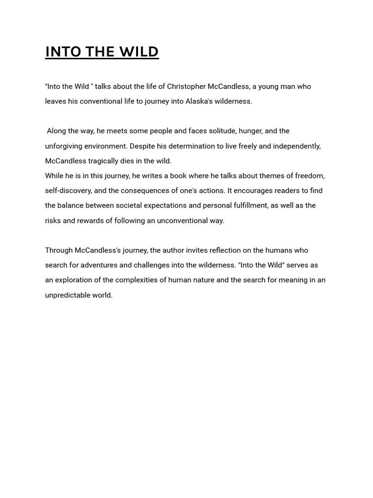 Into The Wild Pdf