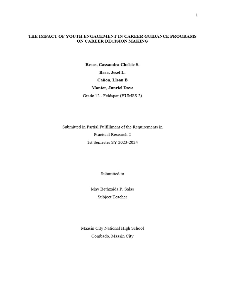 Scope of Career Guidance Impact | PDF | Cognition | Science