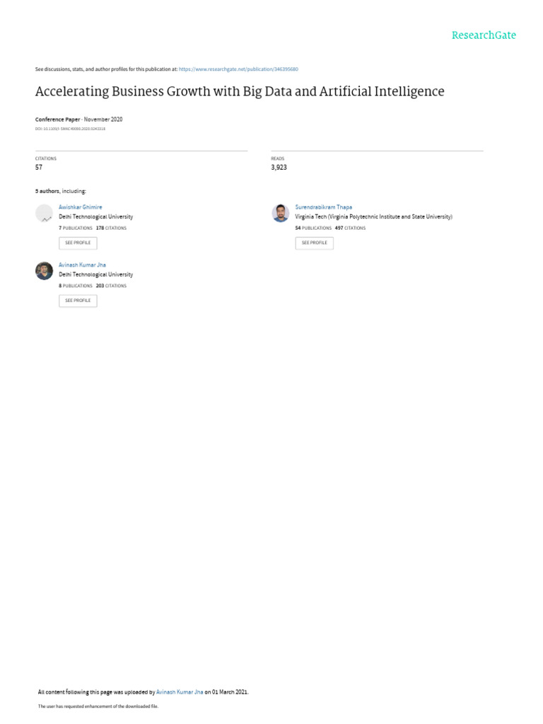 Business Growth with AI and Big Data | PDF | Artificial Intelligence ...
