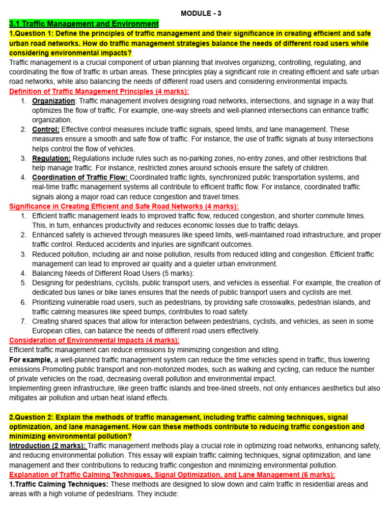 Module 3 Transportation 2 Pdf Transport Sustainable Transport