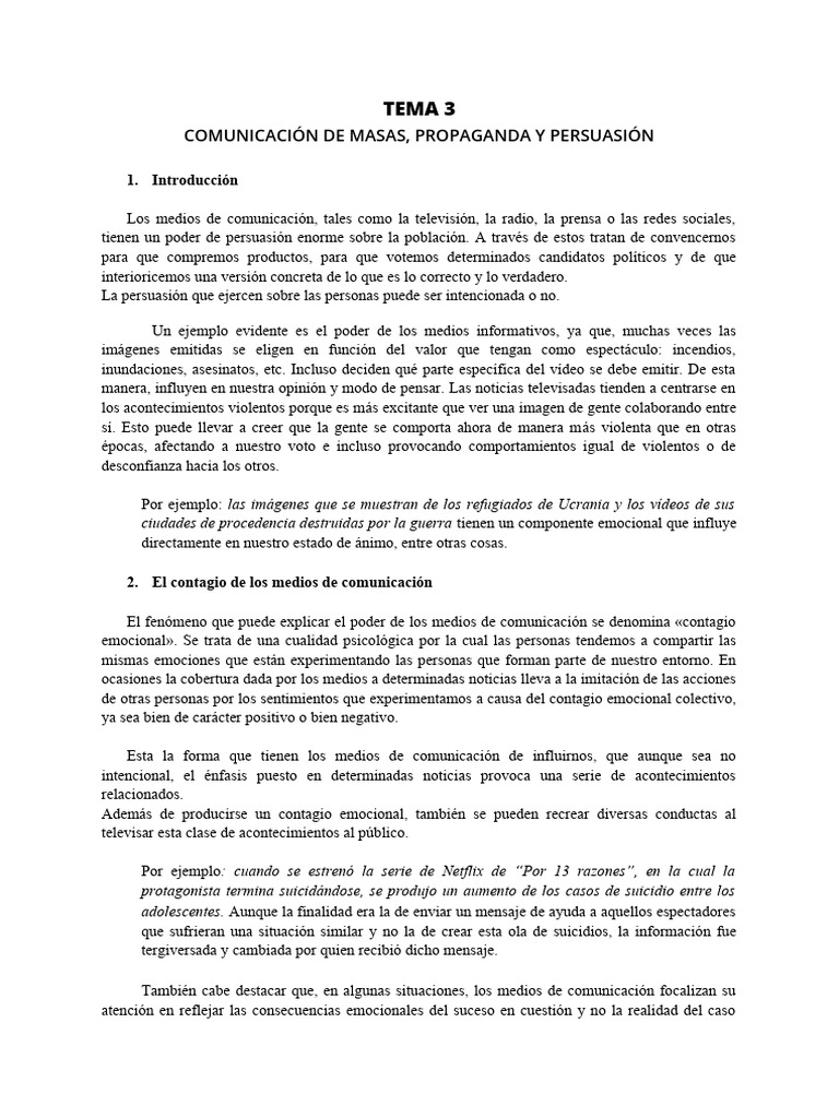 Persuasión y Medios de Comunicación | PDF | Persuasión | Las emociones