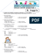 Soal UAS Bahasa Inggris Kelas 6 SD Semester 1 (Ganjil) Dan Kunci Jawaban