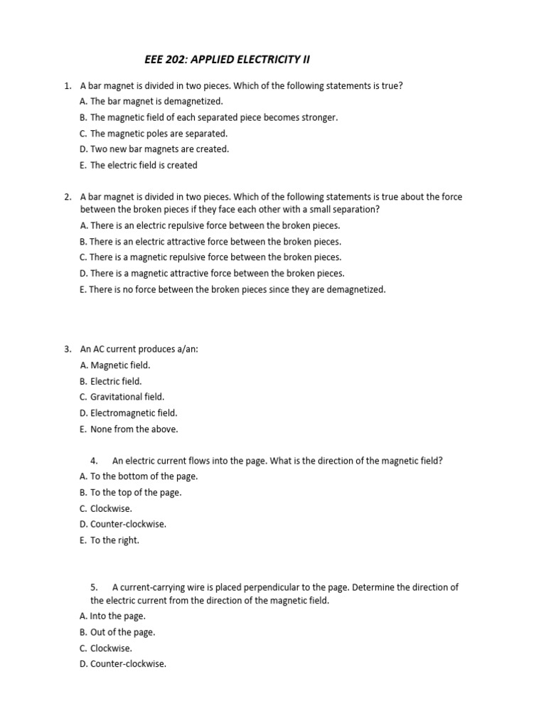Eee202 Examples Pdf Electromagnetic Induction Magnetic Field