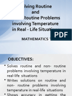 Math5 - Solves Routine and Non - Routine Problems Involving Temperature