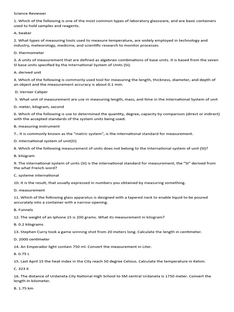 Science Reviewer | PDF | Reaction Rate | Chemical Reactions