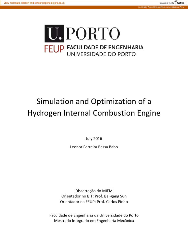 Hydrogen Engine Simulation & Optimization | PDF | Hydrogen | Natural Gas