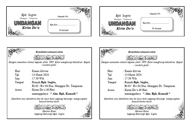 Undangan Slametan Model 2 | PDF