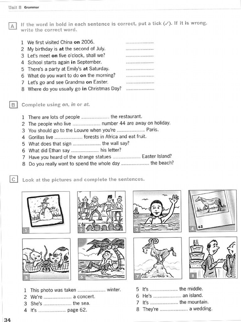 Prepositions Of Place And Movement Pdf
