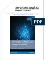 (Download PDF) Information Systems Today Managing in The Digital World Seventh Global Edition Joseph S Valacich Online Ebook All Chapter PDF