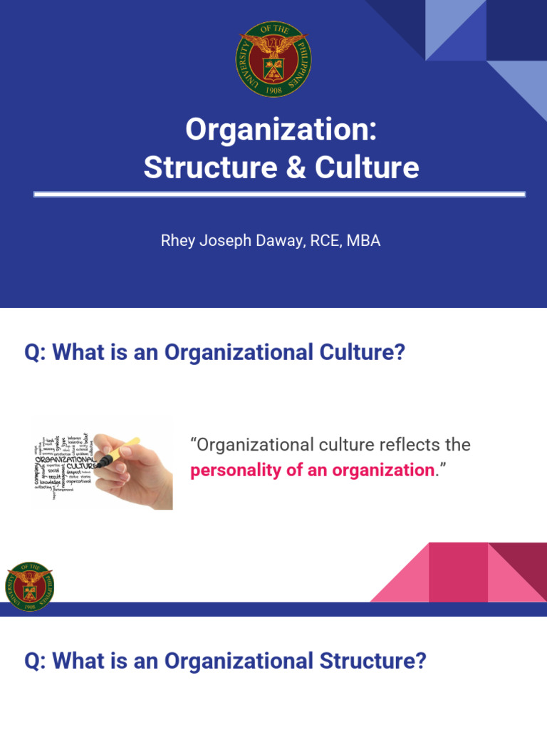 05 - BA 106 - RSD - Organization Structure and Culture - Part 1 | PDF ...