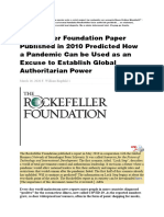 Rockefeller Foundation Paper Published in 2010 Predicted How a Pandemic Can be Used as an Excuse to Establish Global Authoritarian Power