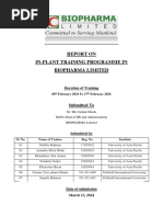 Report On in Plant Training Final