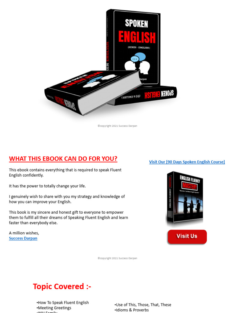 Best Spoken English Book Pdf Free Download For Students