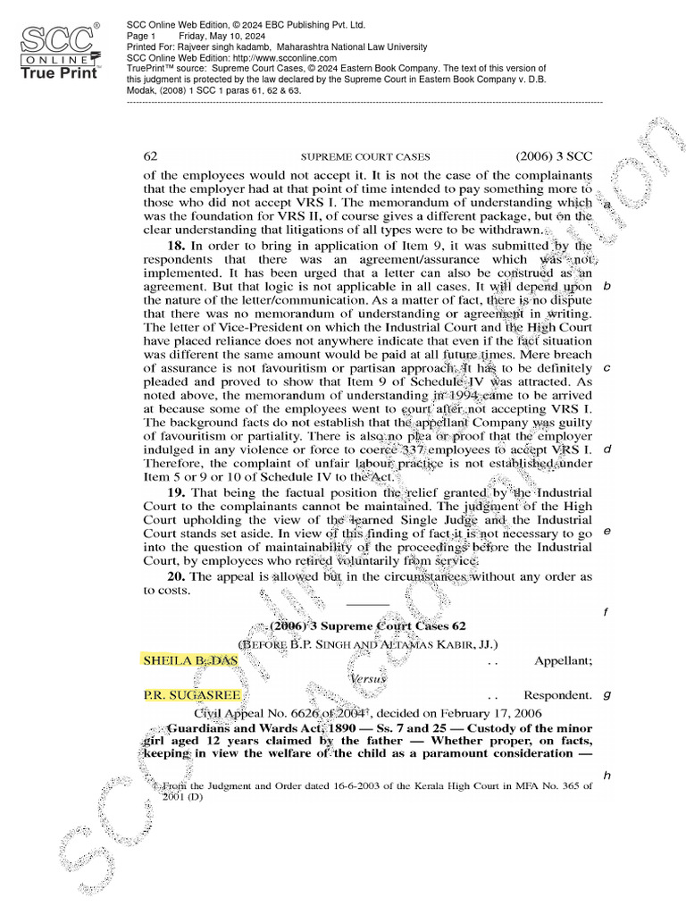 Modak Judgment Analysis: SCC 1, 2008 | PDF | Supreme Court Of India ...