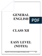 XII EASY English Notes 2020