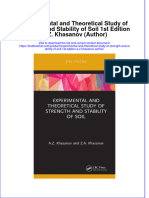(Download PDF) Experimental and Theoretical Study of Strength and Stability of Soil 1St Edition A Z Khasanov Author Online Ebook All Chapter PDF