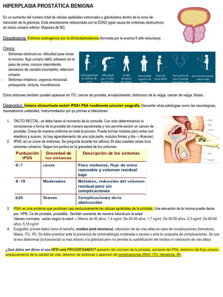 Hiperplasia Prostática Benigna: CIE 10 | PDF | Antígeno específico de ...