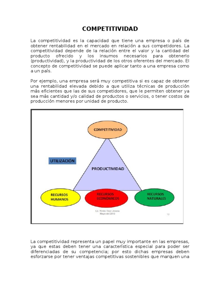 Definición y Estrategias de Competitividad | PDF | Competitividad ...