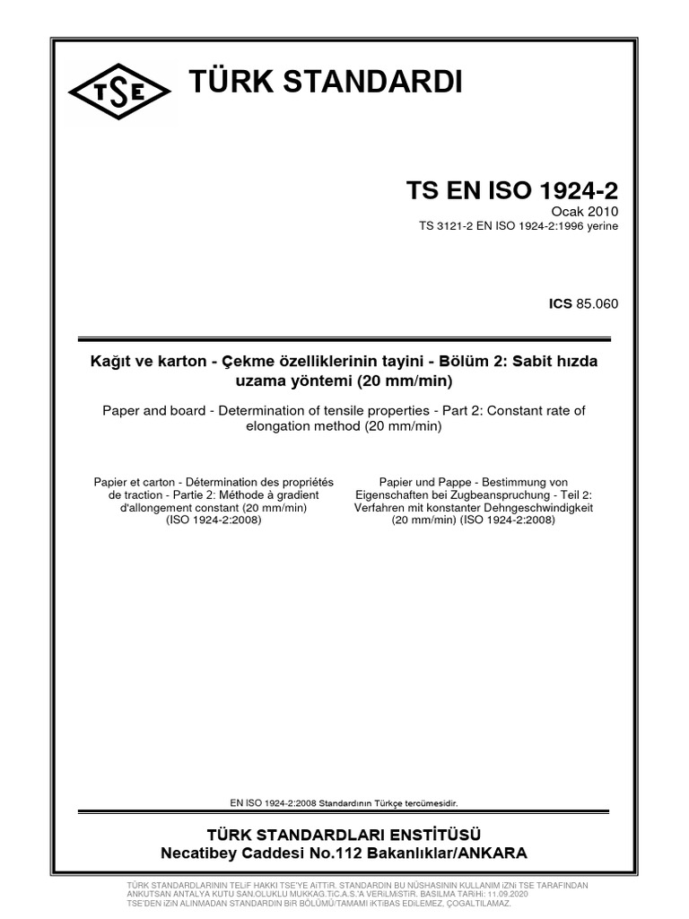 TS_EN_ISO_1924_2 Kağıt Ve Karton - Çekme Özelliklerinin Tayini - Bölüm ...