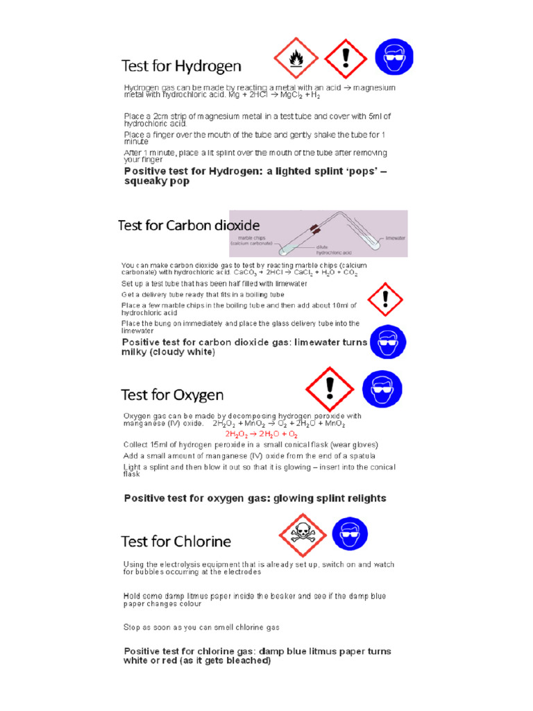 Tests for gases pdf