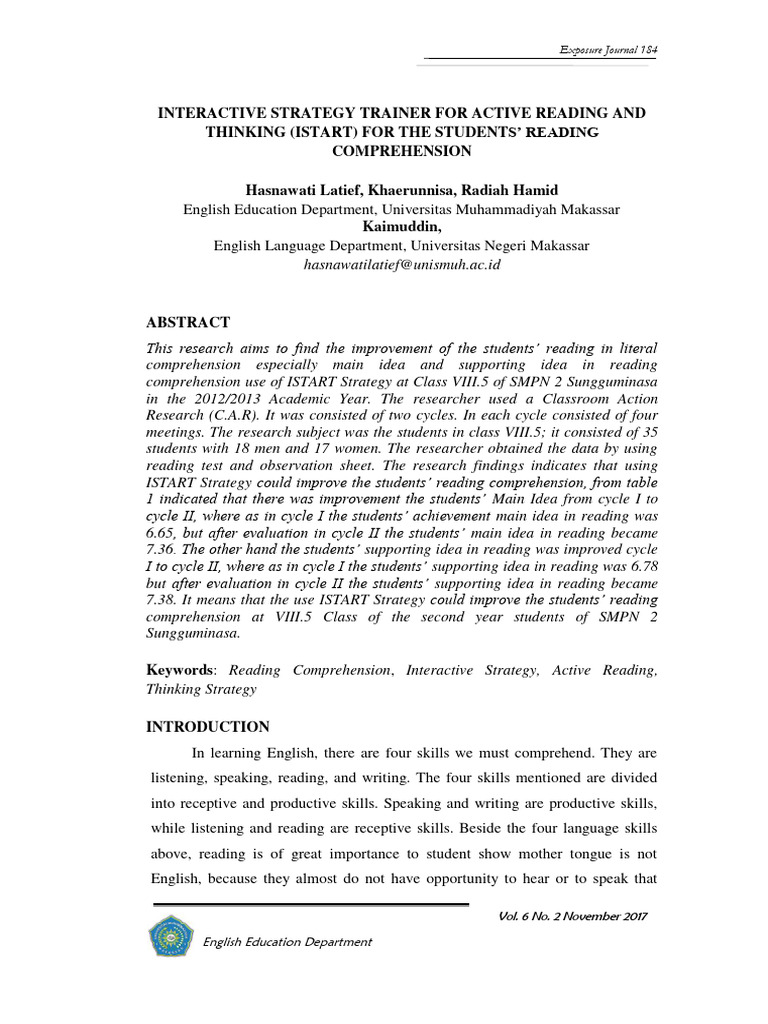 Interactive Strategy Trainer For Active Reading An | PDF | Reading ...