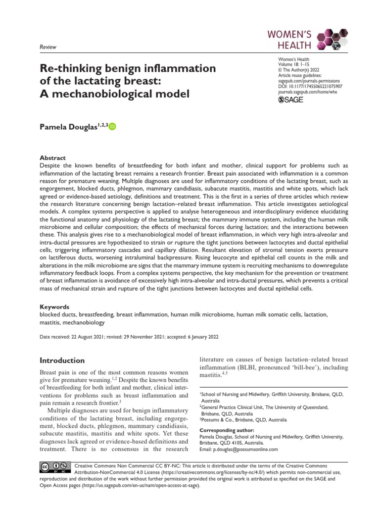 Breast Inflammation in Lactation | PDF | Breast Milk | Lactation