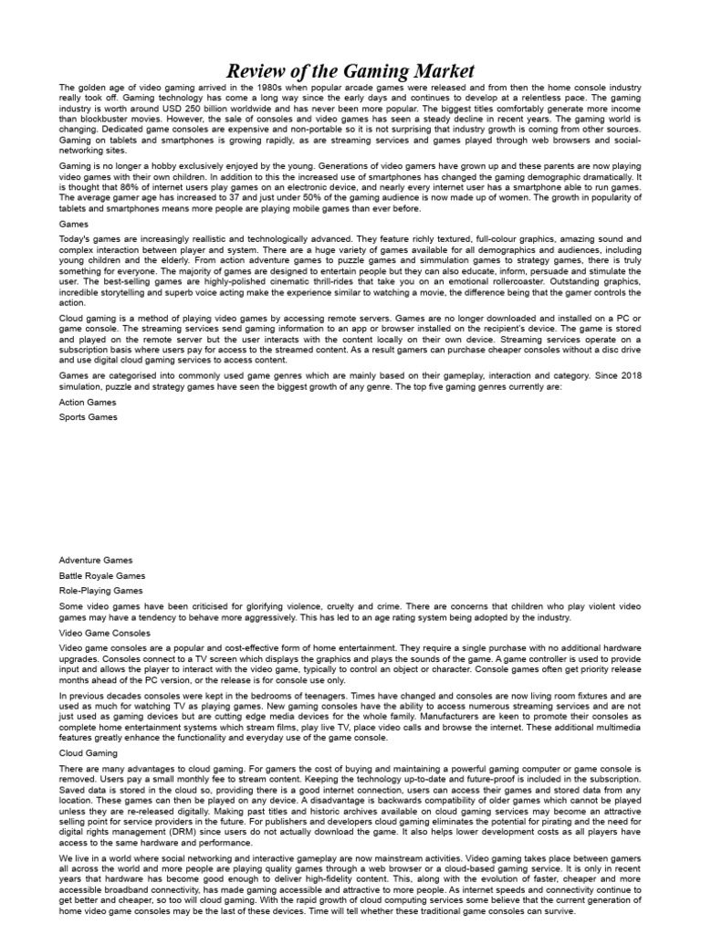 COMPUTER GAMES PCC HISTORY AND PROFESSIONAL GAMING REVIEW REPORT 2026 visual data 8