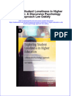 (Download PDF) Exploring Student Loneliness in Higher Education A Discursive Psychology Approach Lee Oakley Online Ebook All Chapter PDF