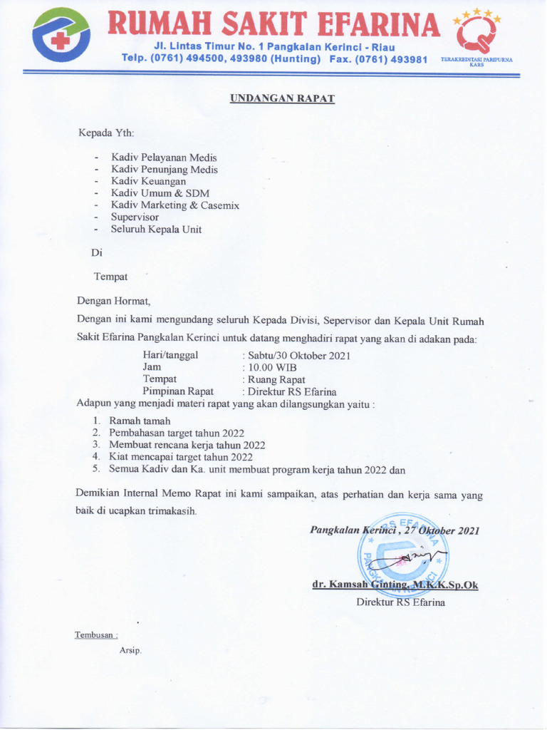 UNDANGAN RAPAT | PDF