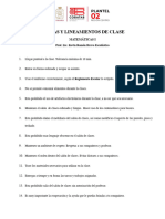 Reglas Y Lineamientos de Clase: Matemáticas I