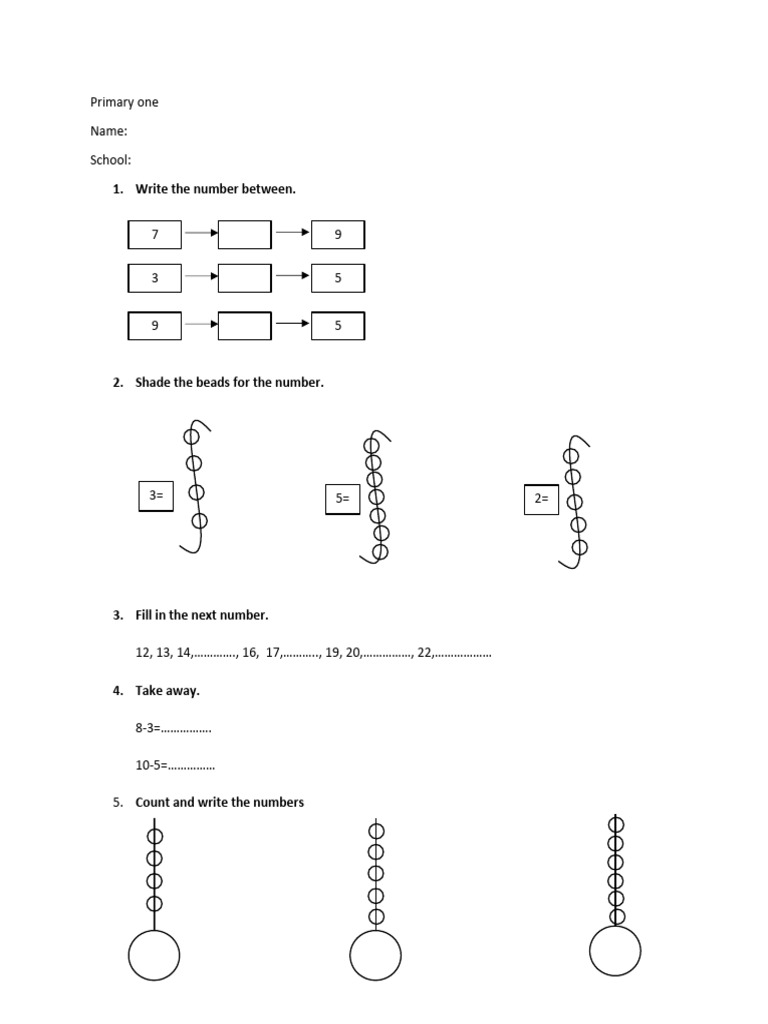 Mathematics Primary One