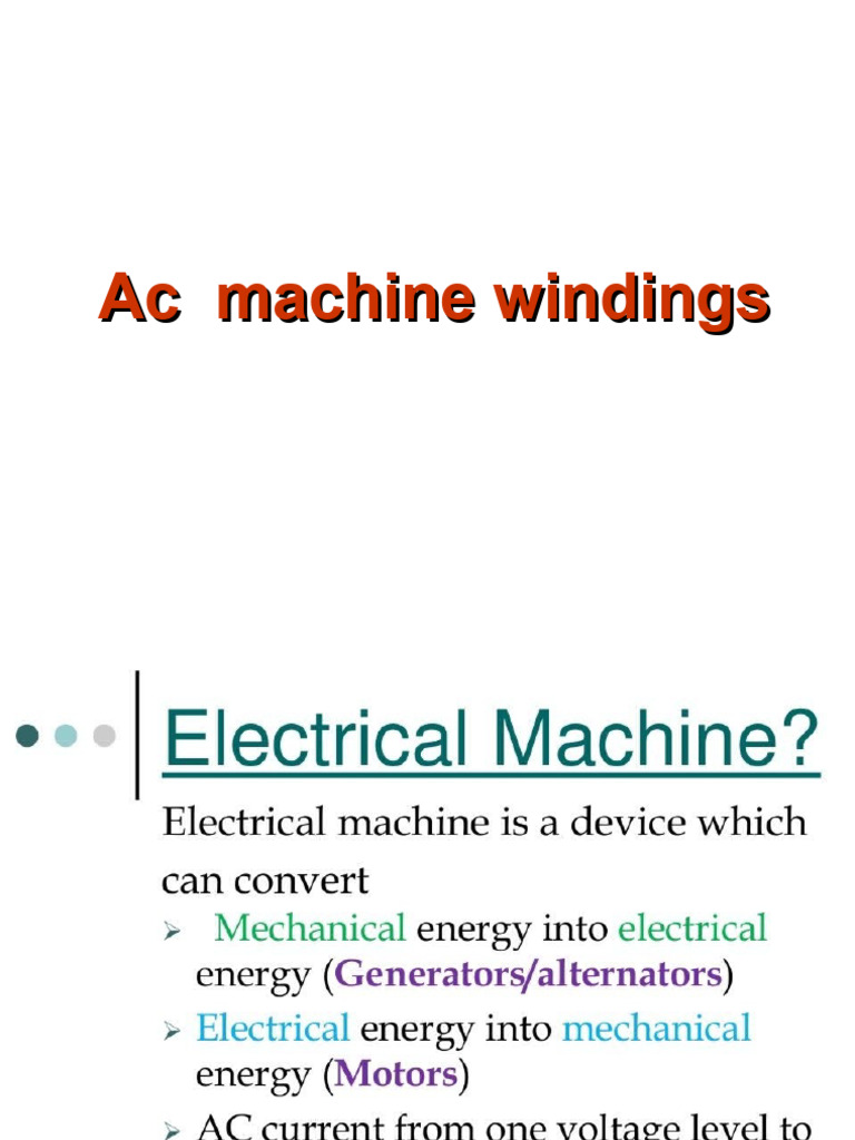 Induction Ac Machine Windings | PDF | Electric Motor | Manufactured Goods