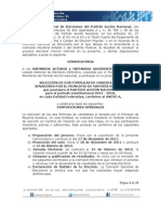 SELECCIÓN DE DOS FÓRMULAS DE CANDIDATOS A SENADORES POR EL PRINCIPIO DE MAYORÍA RELATIVA Que Postulará El PARTIDO ACCIÓN NACIONAL para El Periodo Constitucional 2012 - 2018