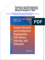 (Download PDF) Contract Research and Development Organizations Their History Selection and Utilization Shayne C Gad Online Ebook All Chapter PDF