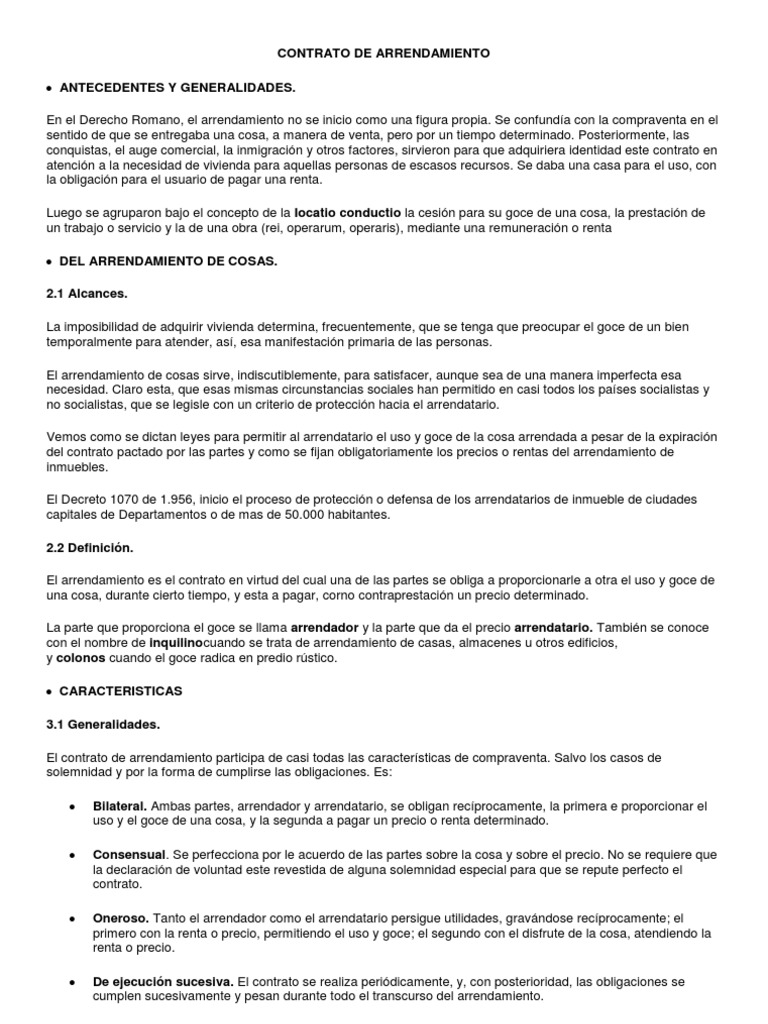 CONTRATO DE ARRENDAMIENTO Alquiler Desalojo