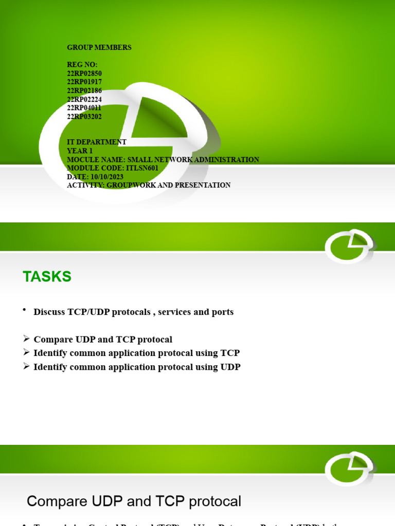TCP vs UDP Protocols Overview | PDF | Transmission Control Protocol ...