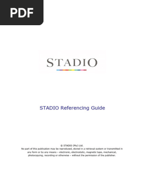 STADIO 2024 Referencing Guide