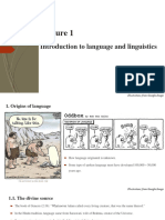 Lecture 1 Introduction To Language and Linguistics