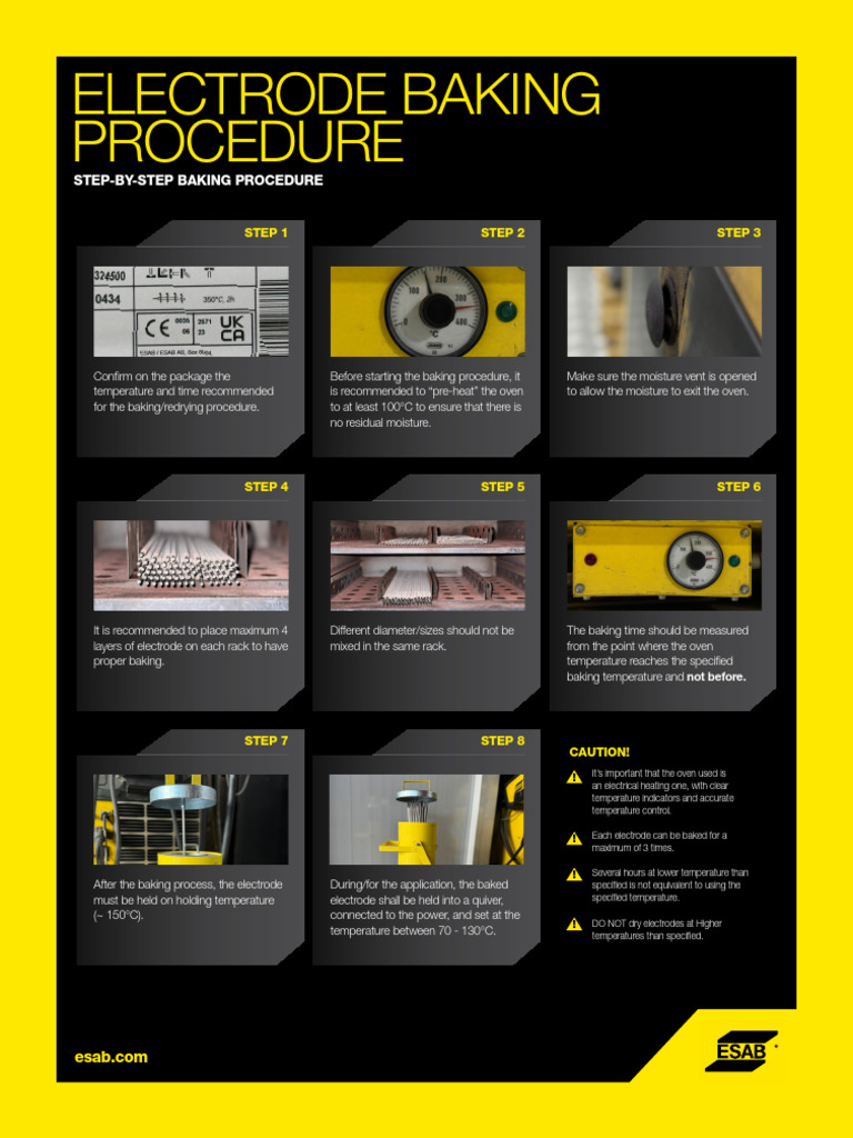 Electrode Baking Procedure Guide | PDF | Baking | Temperature