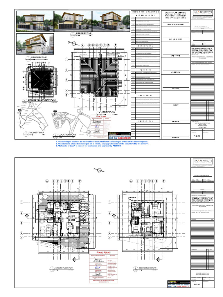 Architectural Plans for Alcera Residence | PDF | Structural Engineering ...