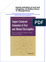(Download PDF) Copper Catalyzed Amination of Aryl and Alkenyl Electrophiles 1St Edition Kevin H Shaughnessy Online Ebook All Chapter PDF